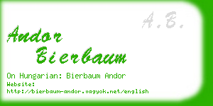 andor bierbaum business card